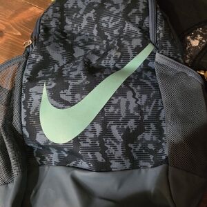 Nike Men's Camouflage Blue and Green Backpack